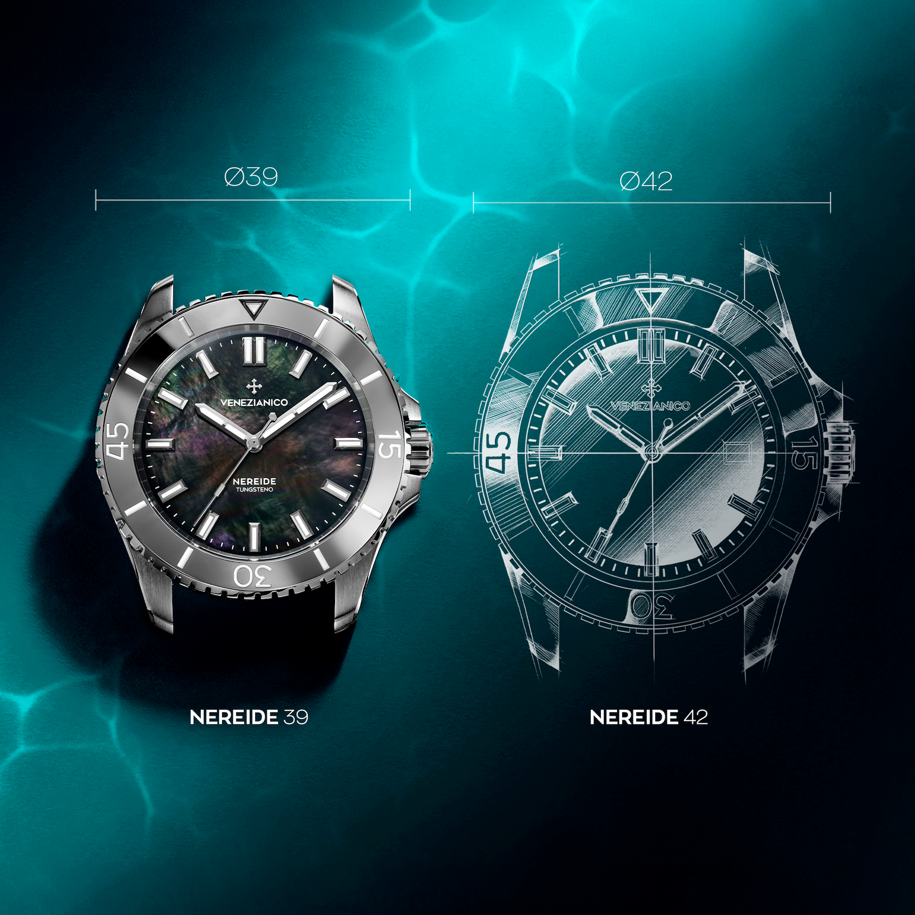 Venezianico Nereide Tungsteno 39mm 3121540C OFFICIAL DEALER - immagine 4