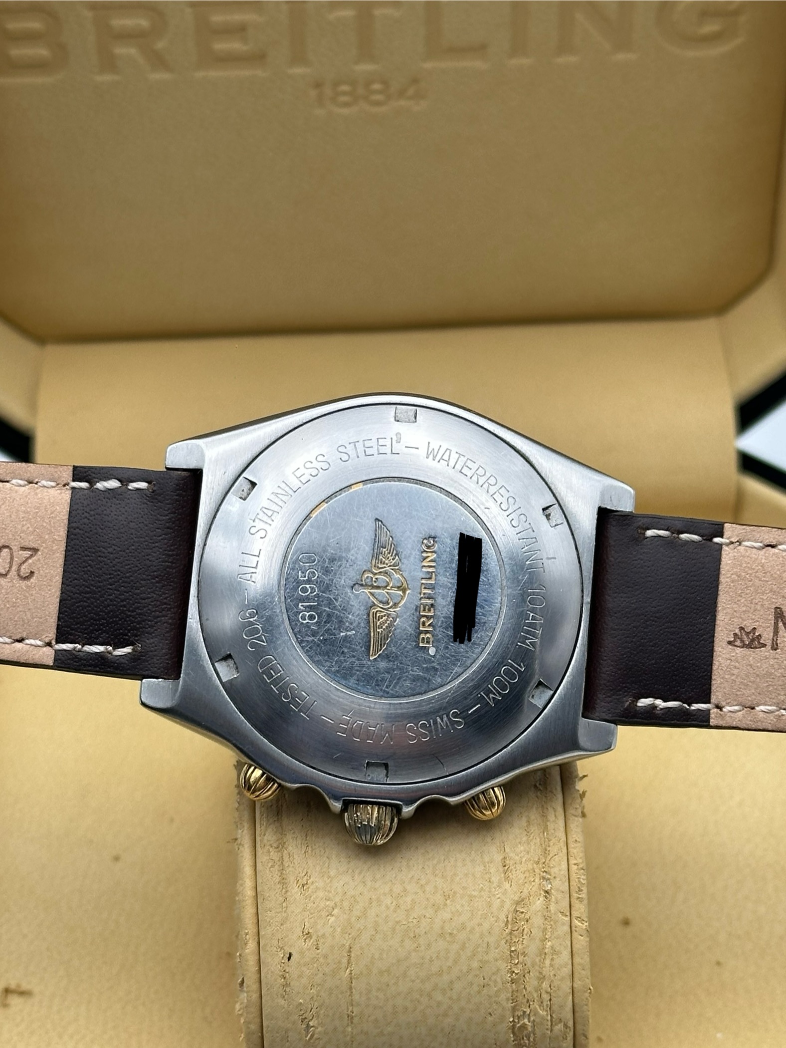 Breitling Chronomat Chronograph Automatic Brown Tropical Dial Good Condition 81950 Steel and Yellow Gold 18 K - immagine 9