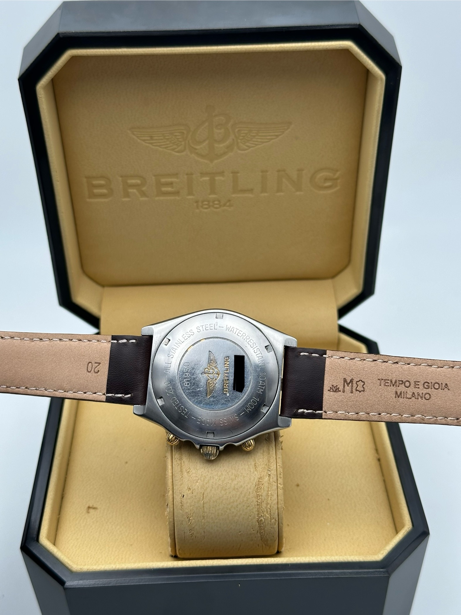 Breitling Chronomat Chronograph Automatic Brown Tropical Dial Good Condition 81950 Steel and Yellow Gold 18 K - immagine 10