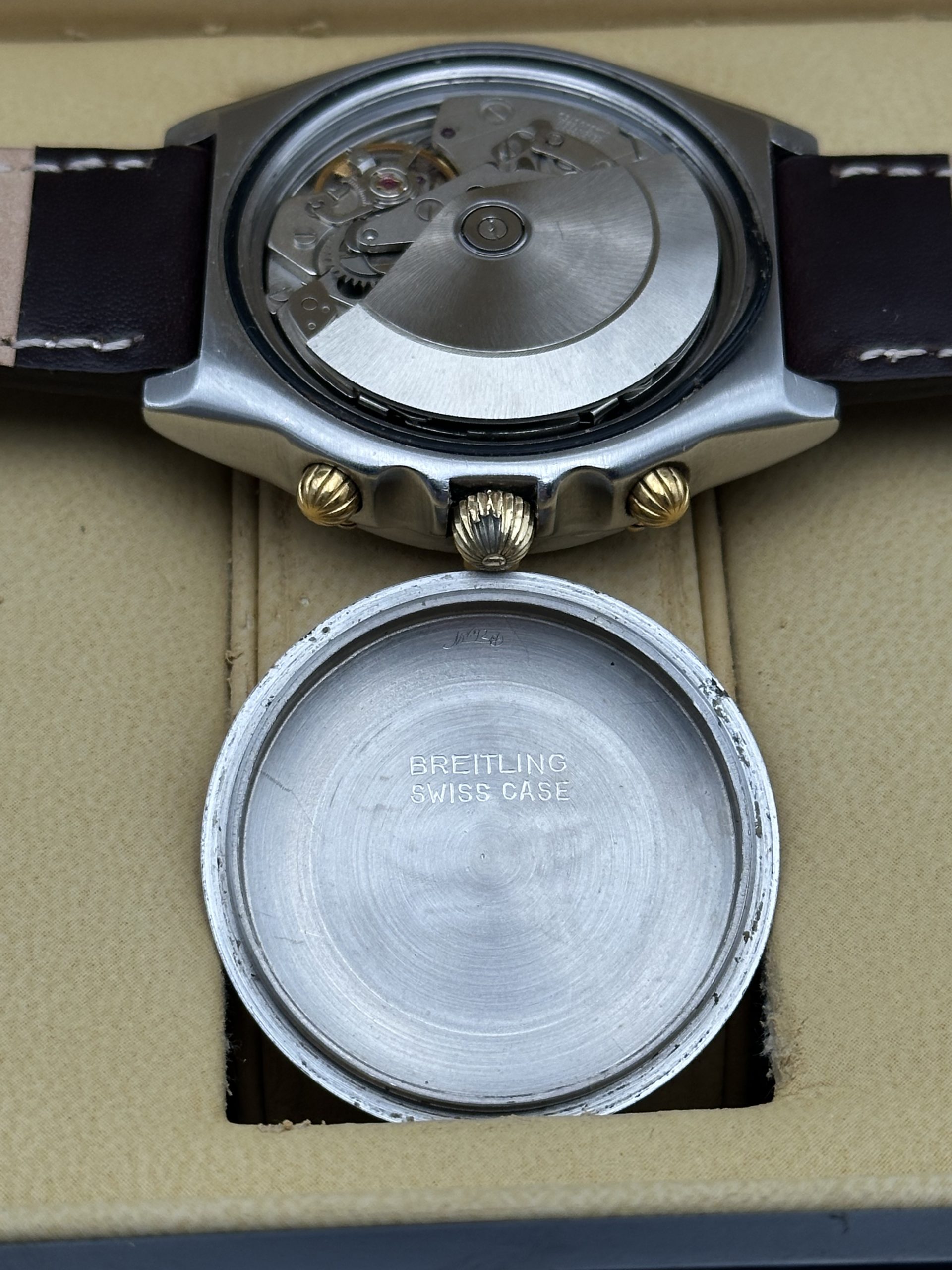 Breitling Chronomat Chronograph Automatic Brown Tropical Dial Good Condition 81950 Steel and Yellow Gold 18 K - immagine 12