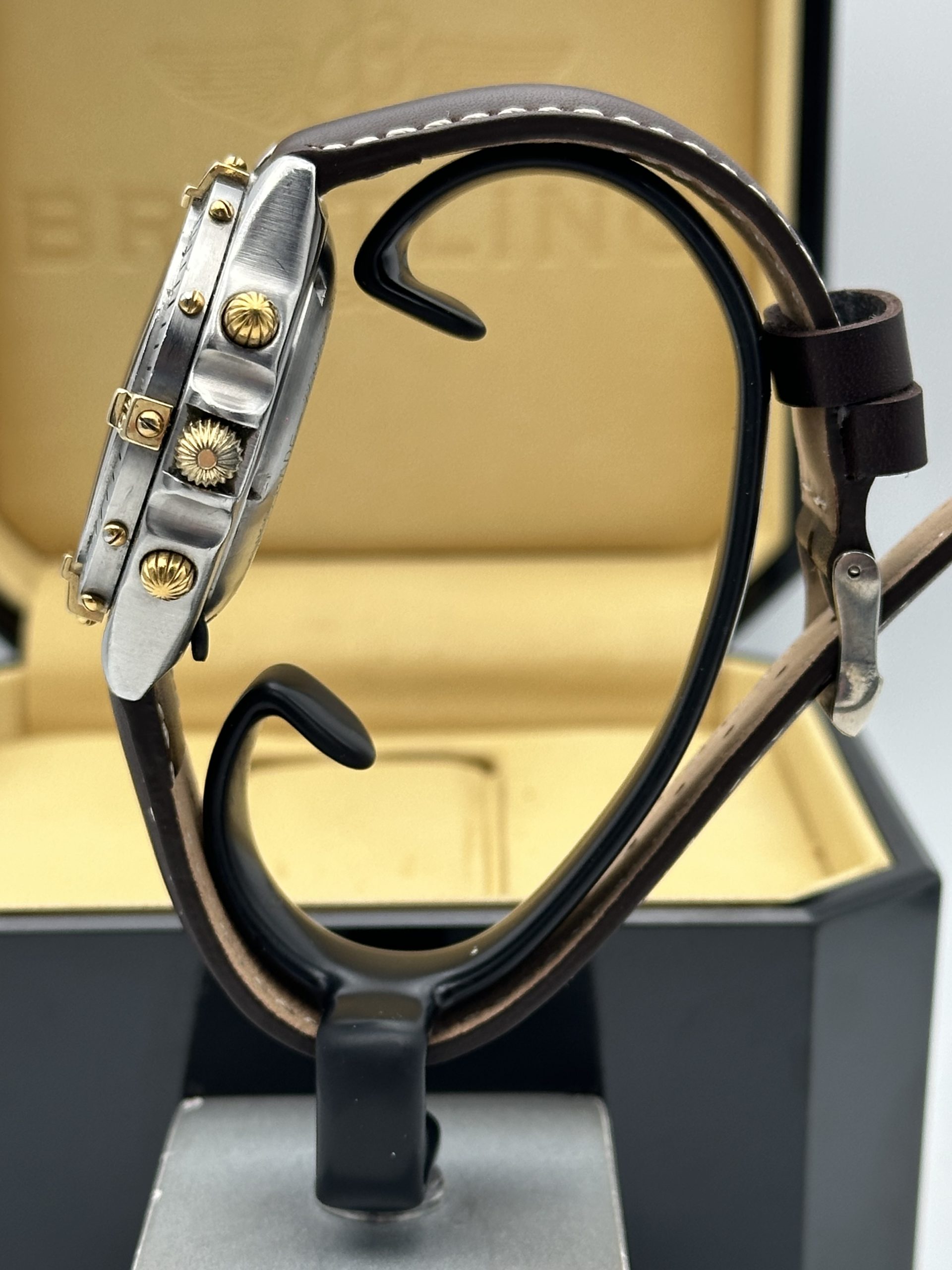 Breitling Chronomat Chronograph Automatic Brown Tropical Dial Good Condition 81950 Steel and Yellow Gold 18 K - immagine 8