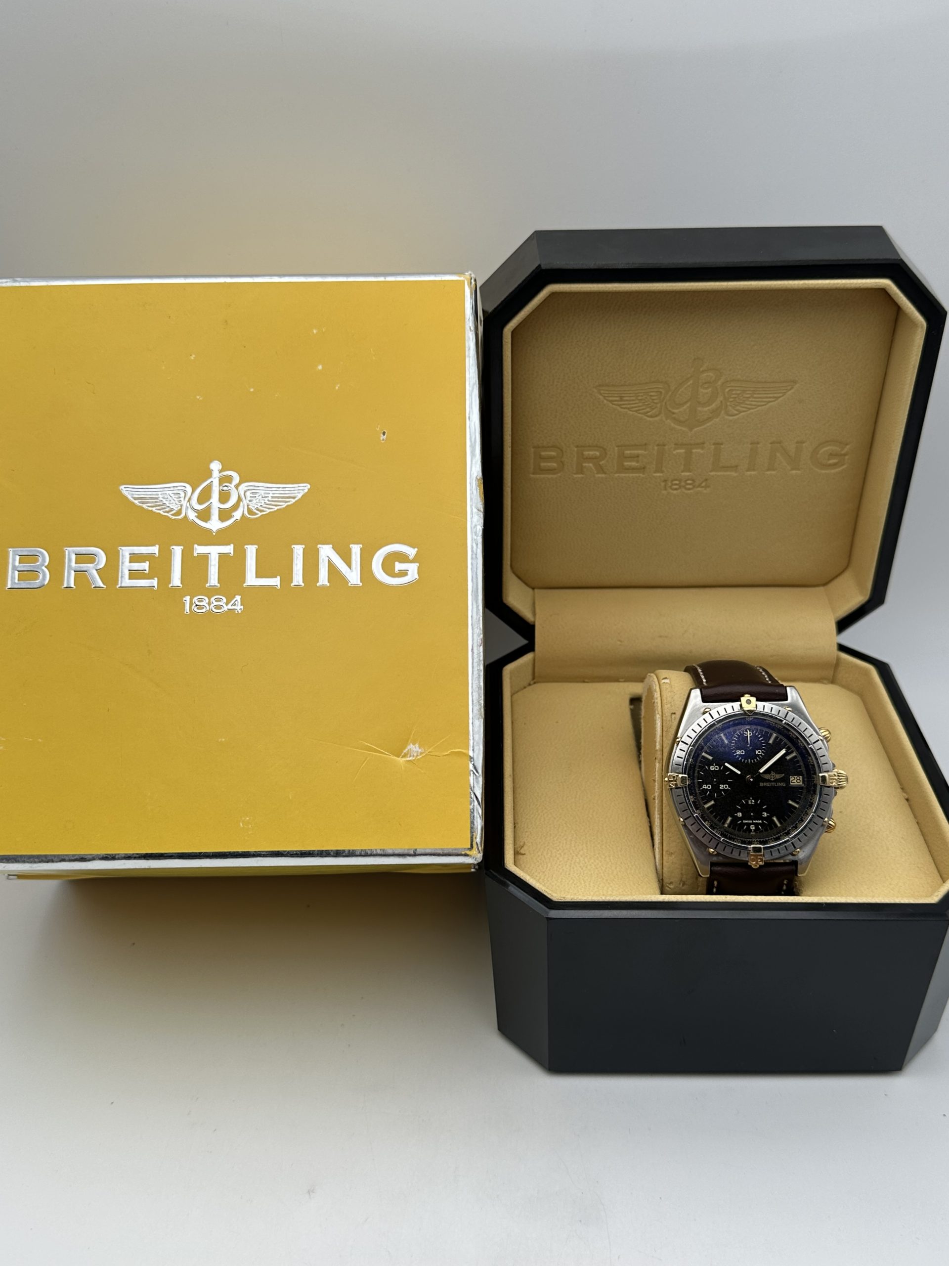 Breitling Chronomat Chronograph Automatic Brown Tropical Dial Good Condition 81950 Steel and Yellow Gold 18 K - immagine 2