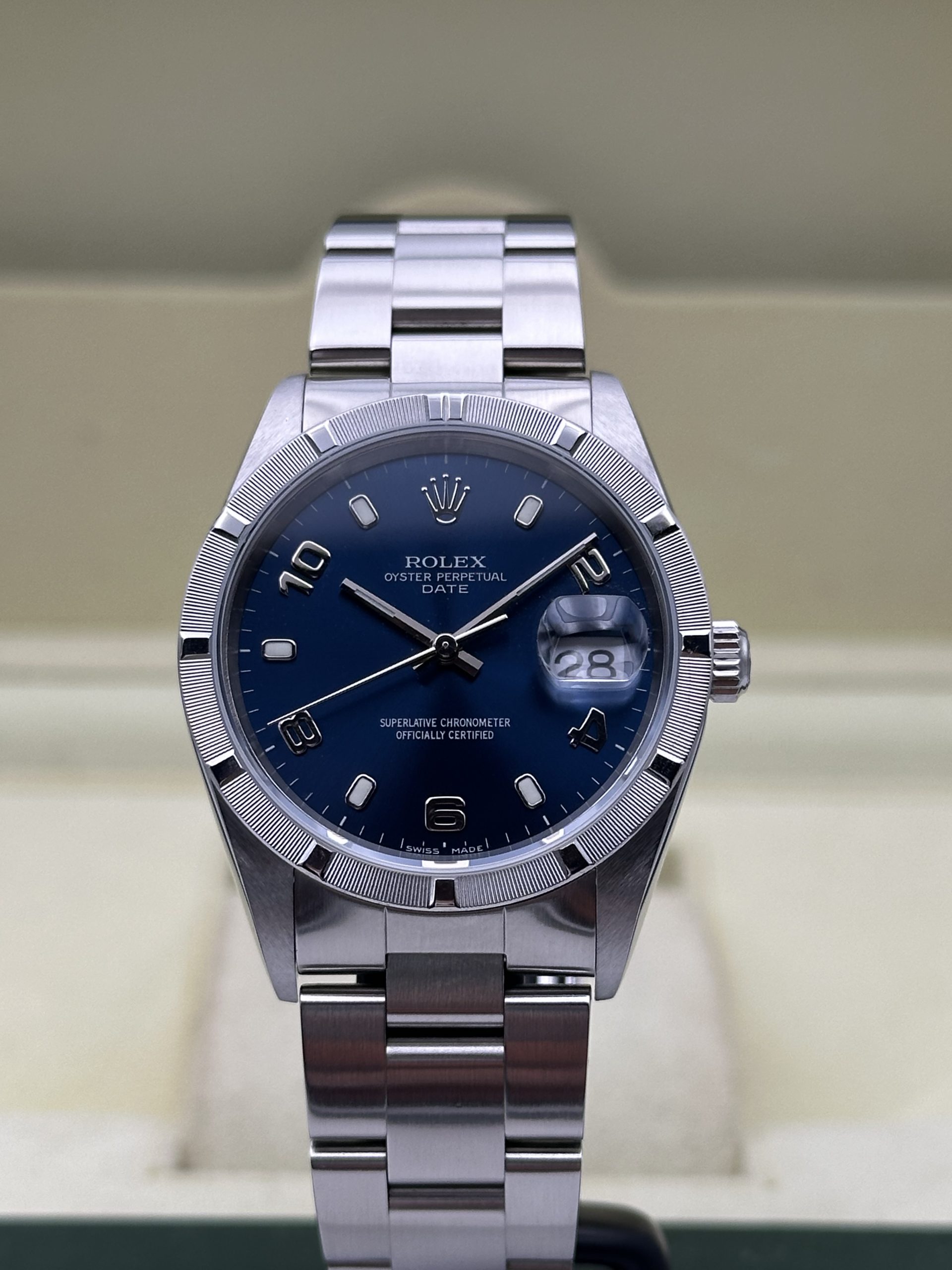 Rolex Oyster Perpetual Date 15210 PERFECT CONDITION Blue Dial 2003