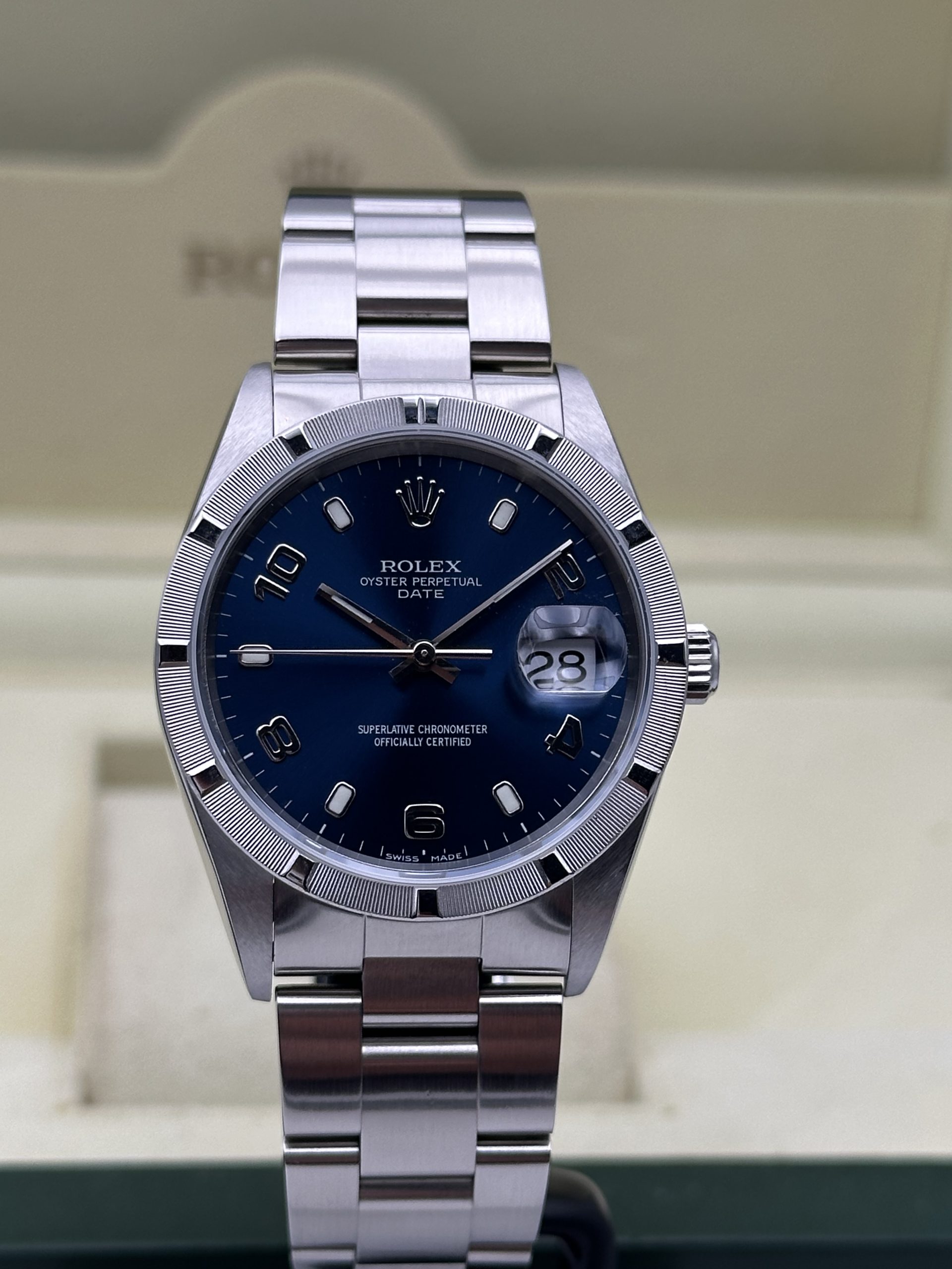 Rolex Oyster Perpetual Date 15210 PERFECT CONDITION Blue Dial 2003 - immagine 5