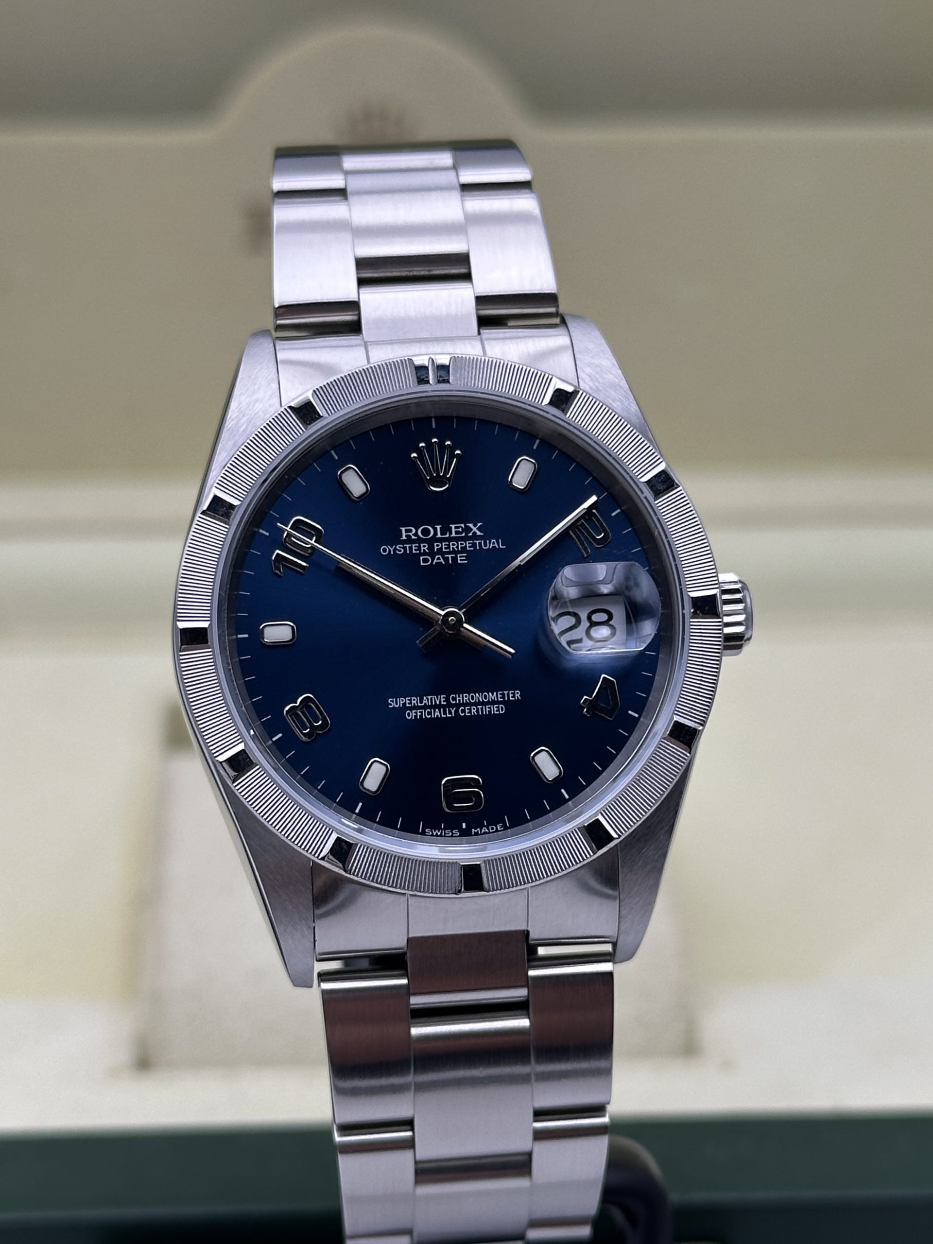 Rolex Oyster Perpetual Date 15210 PERFECT CONDITION Blue Dial 2003 - immagine 4