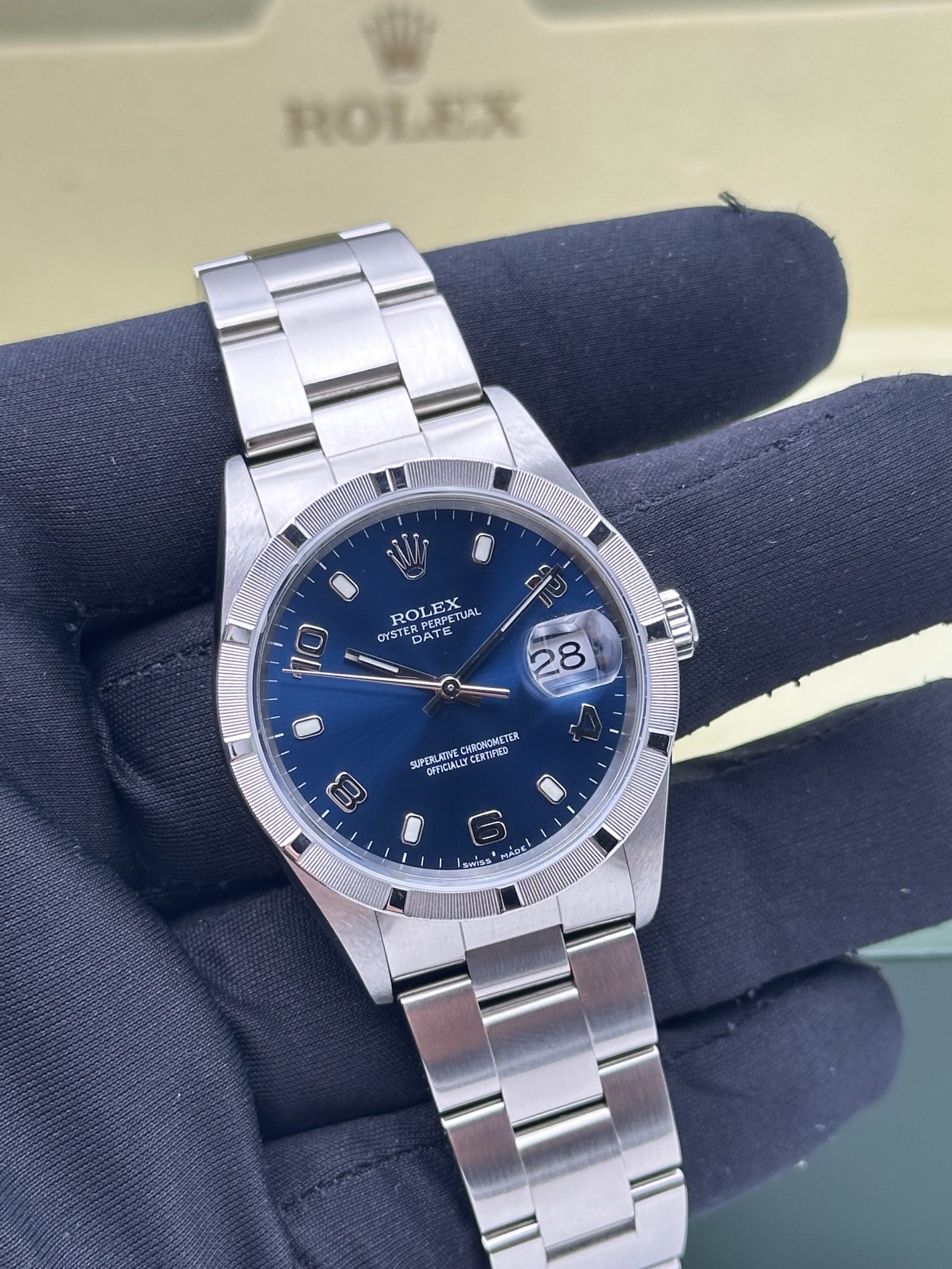 Rolex Oyster Perpetual Date 15210 PERFECT CONDITION Blue Dial 2003 - immagine 3