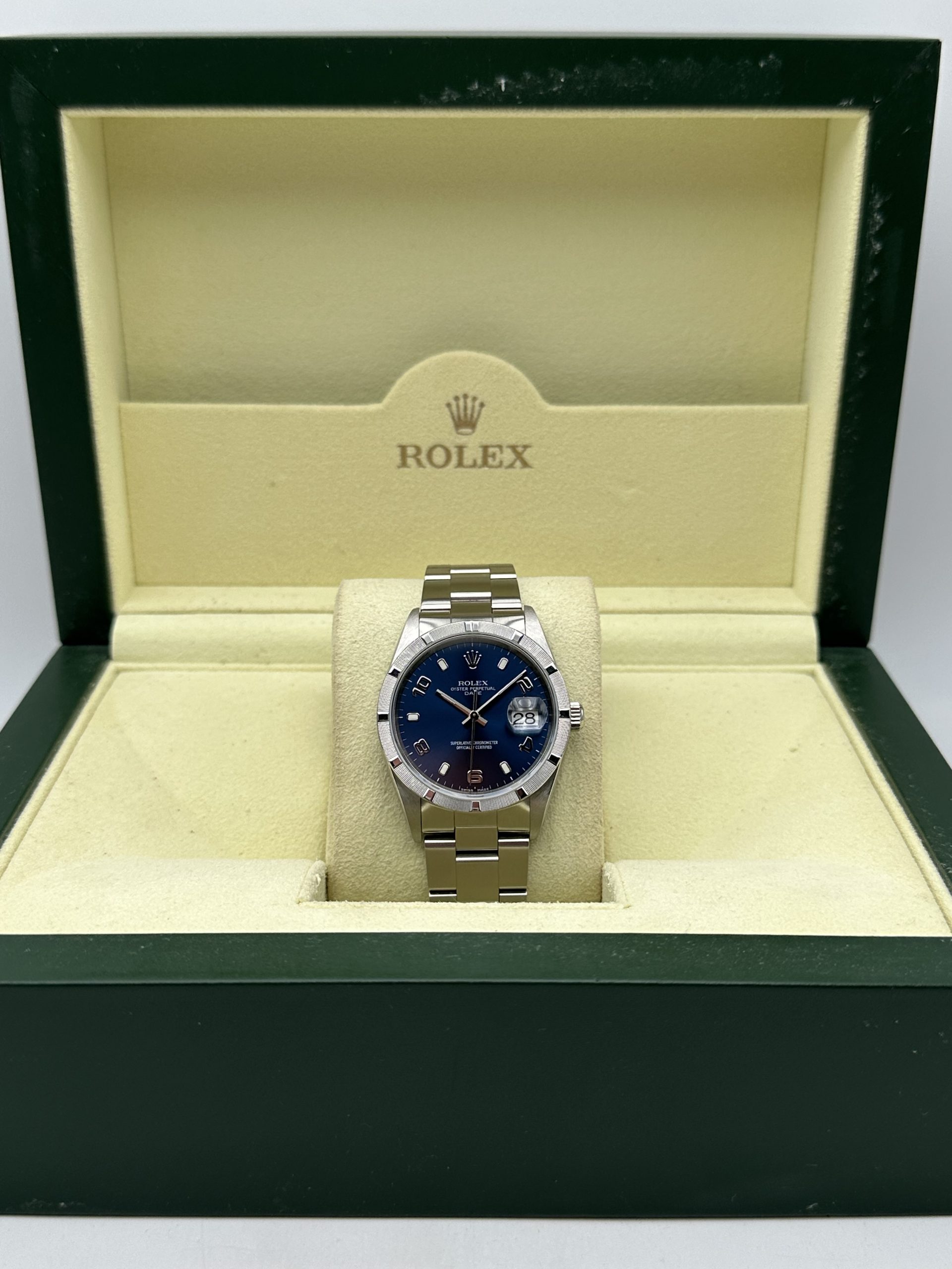 Rolex Oyster Perpetual Date 15210 PERFECT CONDITION Blue Dial 2003 - immagine 2