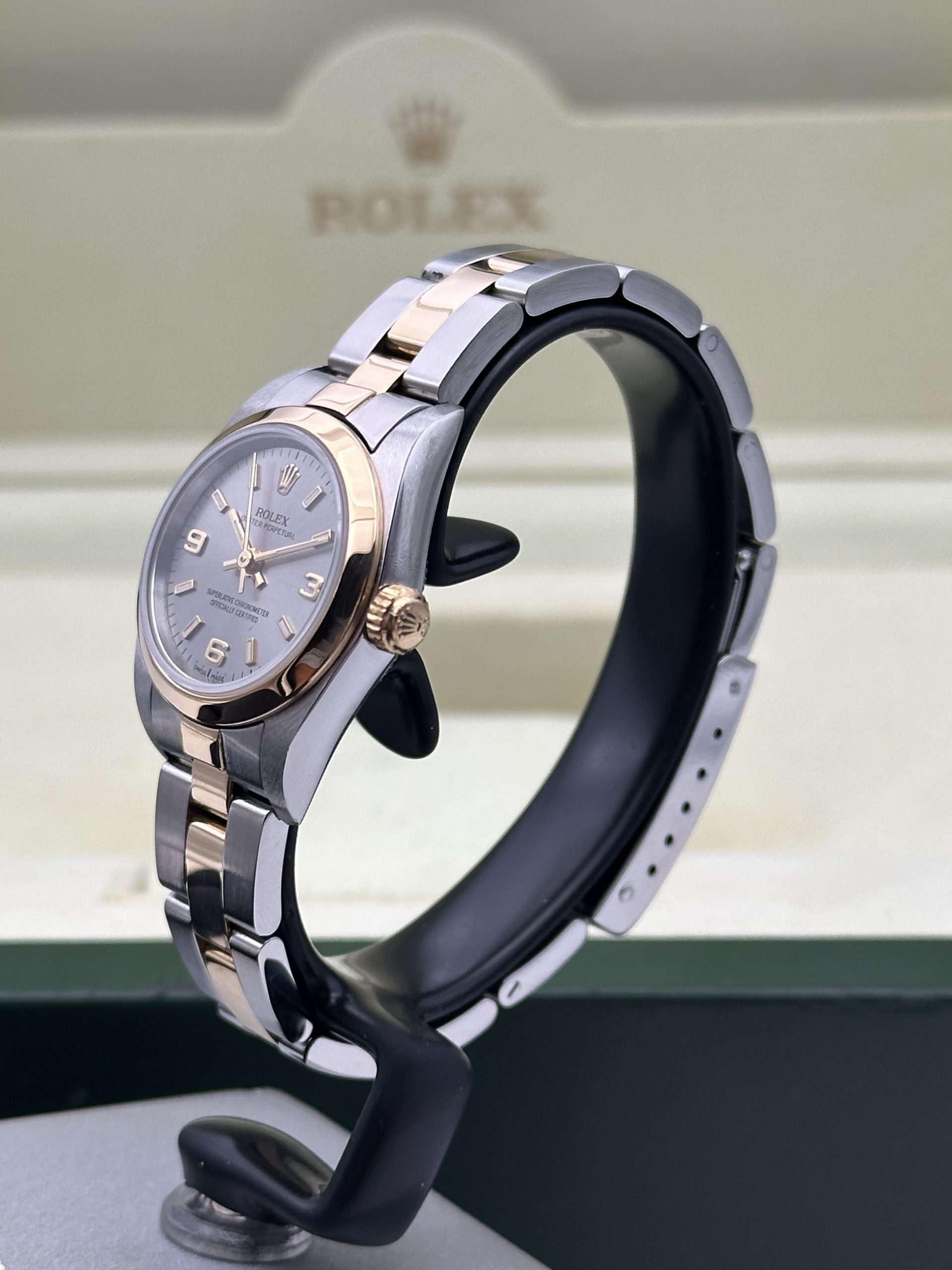Rolex Oyster Perpetual Lady 76183 Perfect Condition Steel And Yellow Gold Grey Dial 2002 - immagine 8