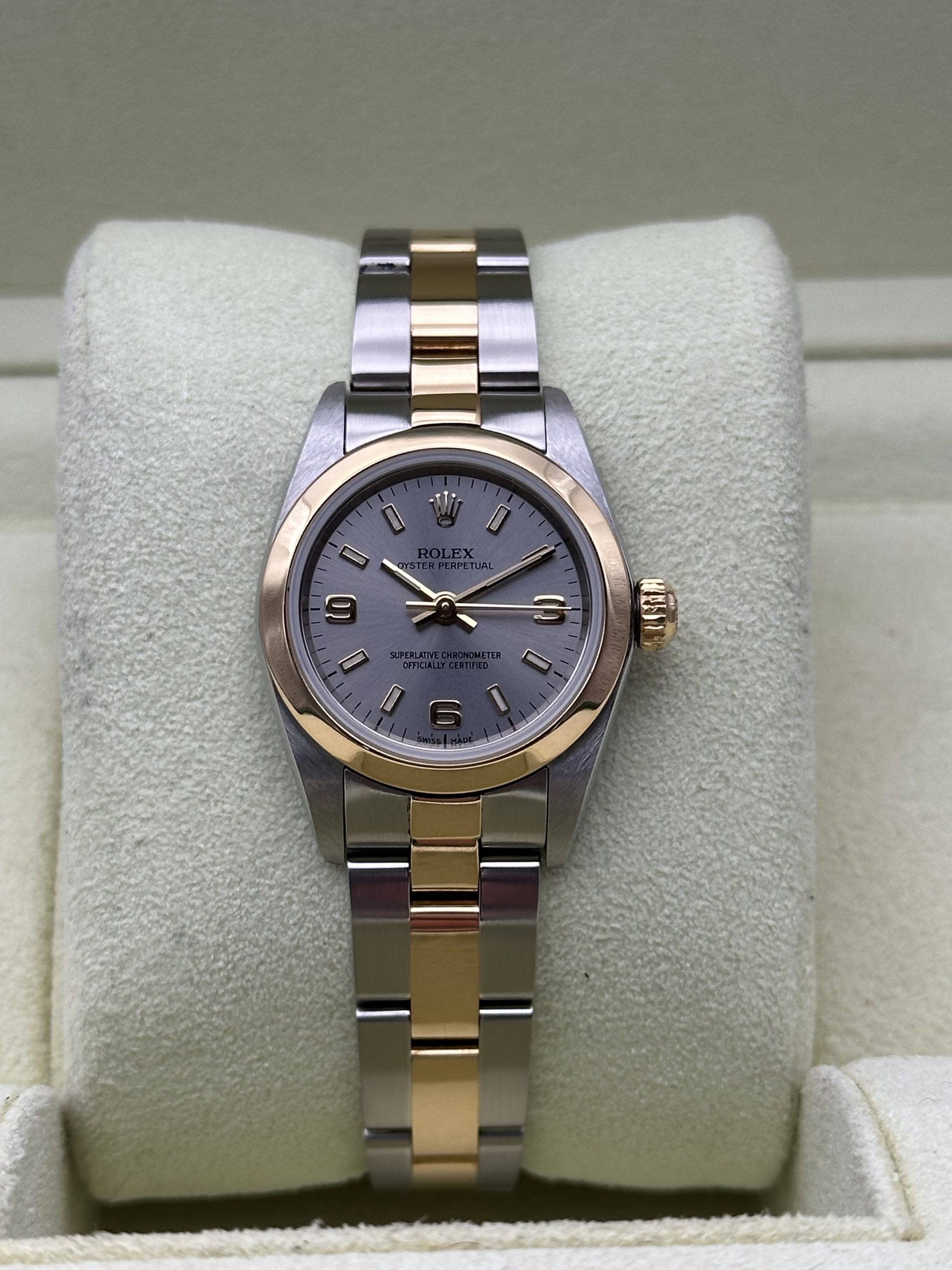 Rolex Oyster Perpetual Lady 76183 Perfect Condition Steel And Yellow Gold Grey Dial 2002 - immagine 17