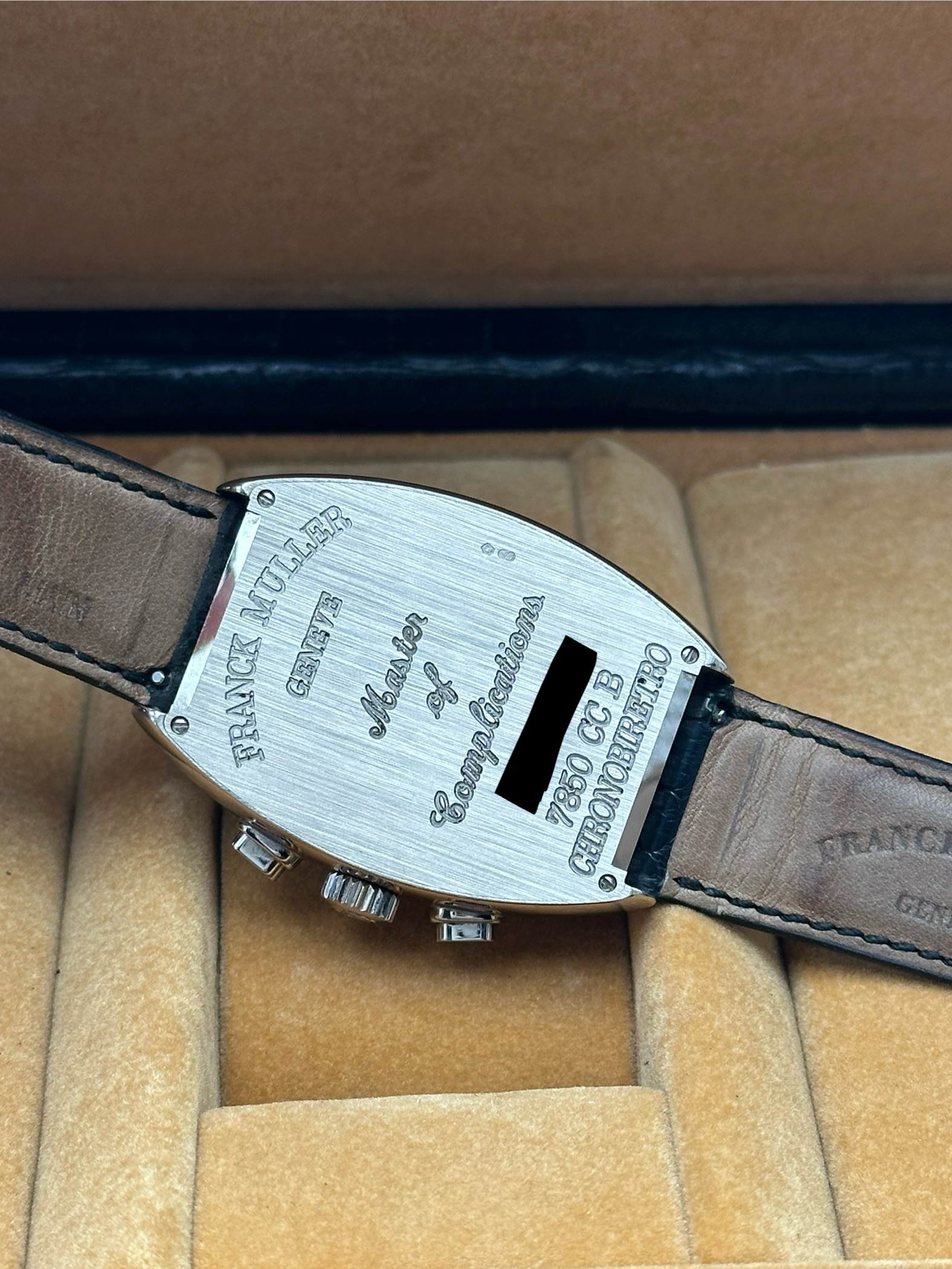 Franck Muller Cintrée Curvex Biretro Automatic FULL SET Chronographe White Gold 18K Good Condition 7850 CC B - immagine 13