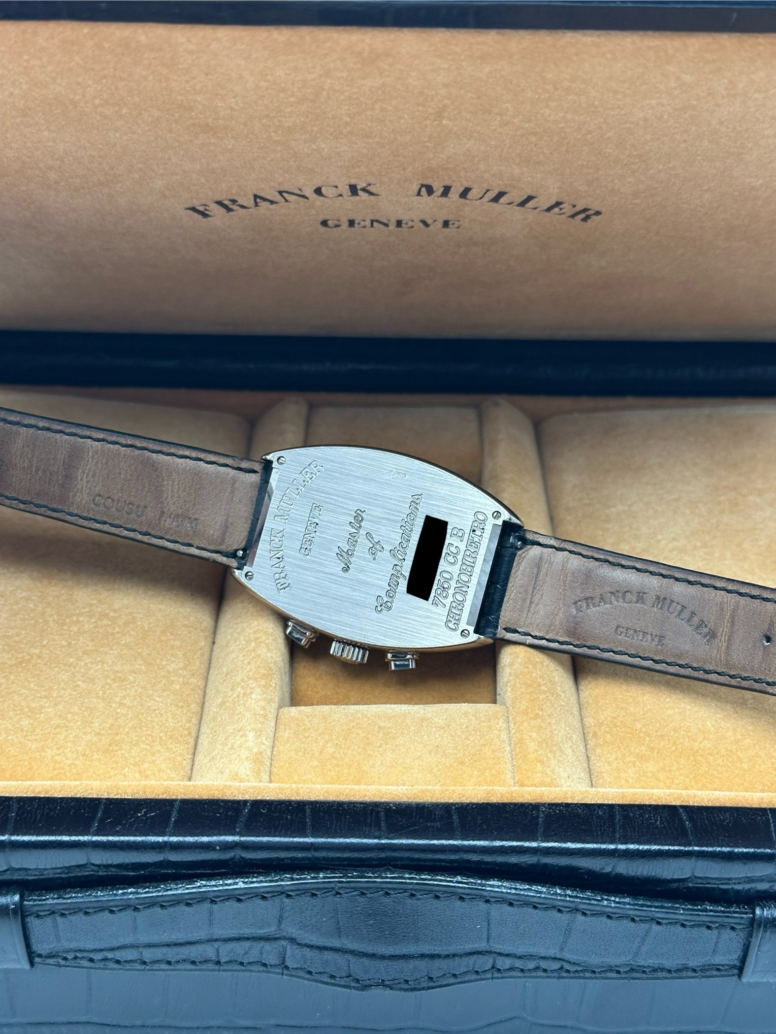 Franck Muller Cintrée Curvex Biretro Automatic FULL SET Chronographe White Gold 18K Good Condition 7850 CC B - immagine 14