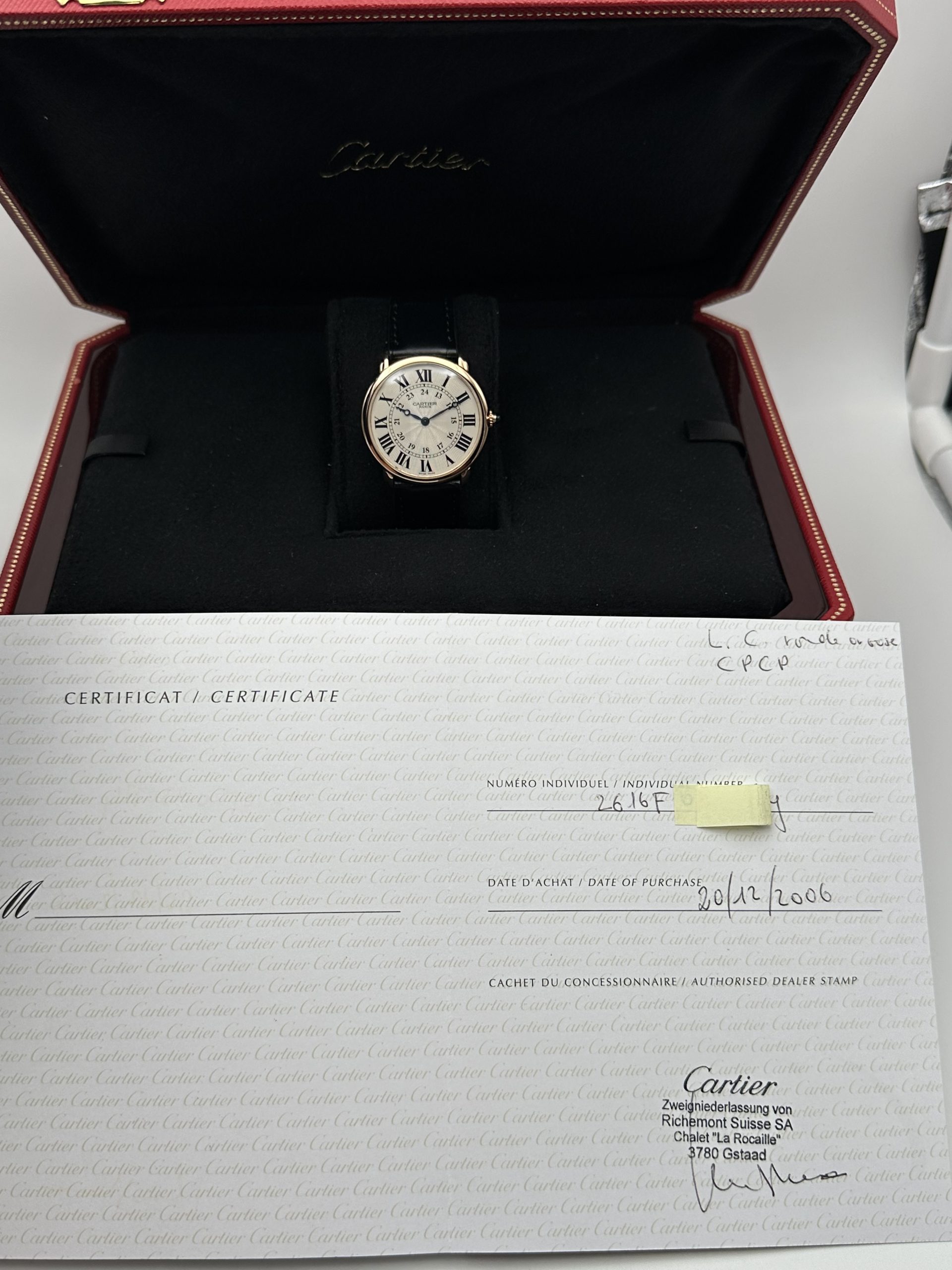 Cartier Ronde Louis Cartier Collection Privée Cartier Paris CPCP PERCECT CONDITION FULL SET 2616F ROSE GOLD 18K 2006 - immagine 2