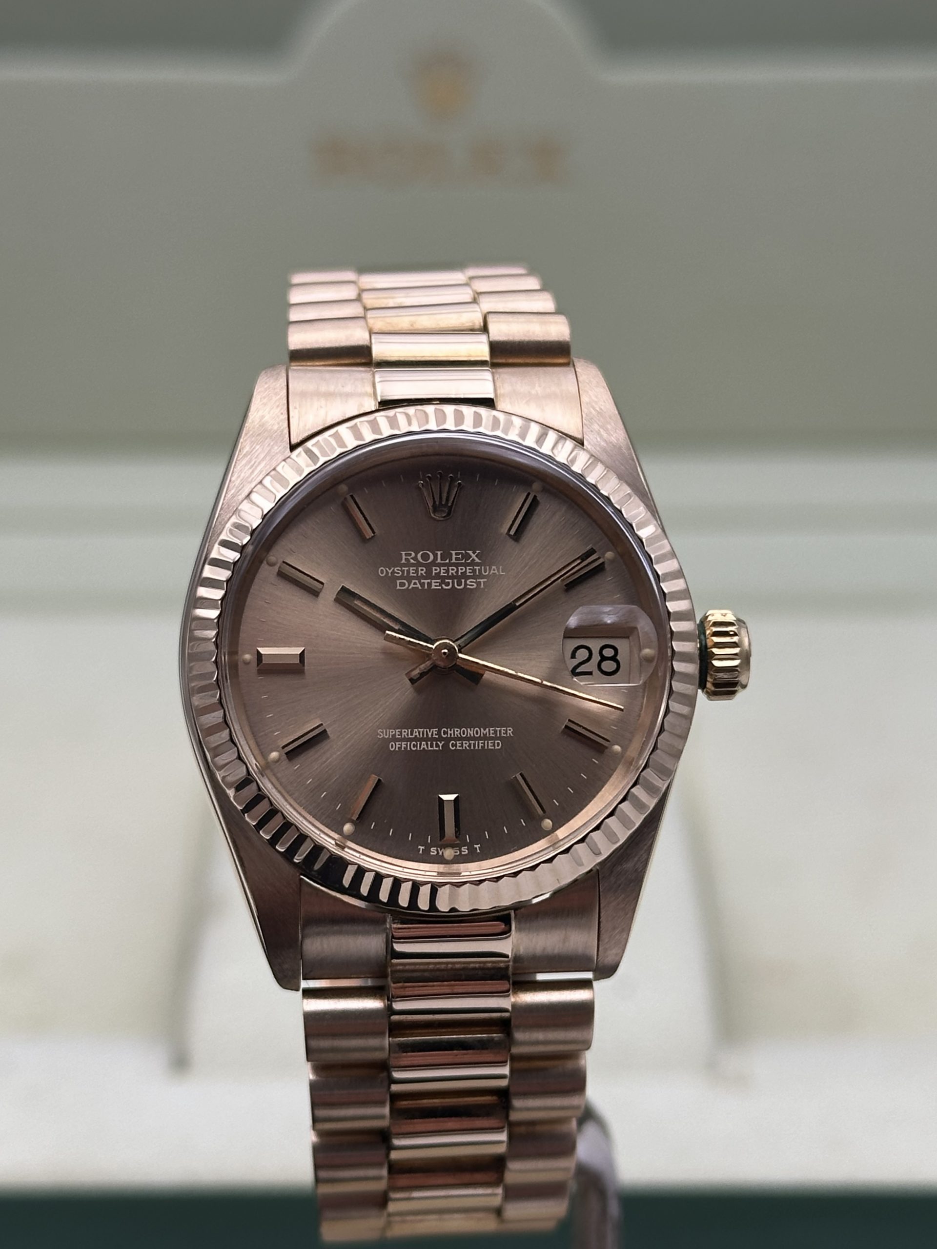 Rolex Datejust 31mm Champagne Dial Perfect Condition 6827 President Yellow Gold 18K - immagine 3