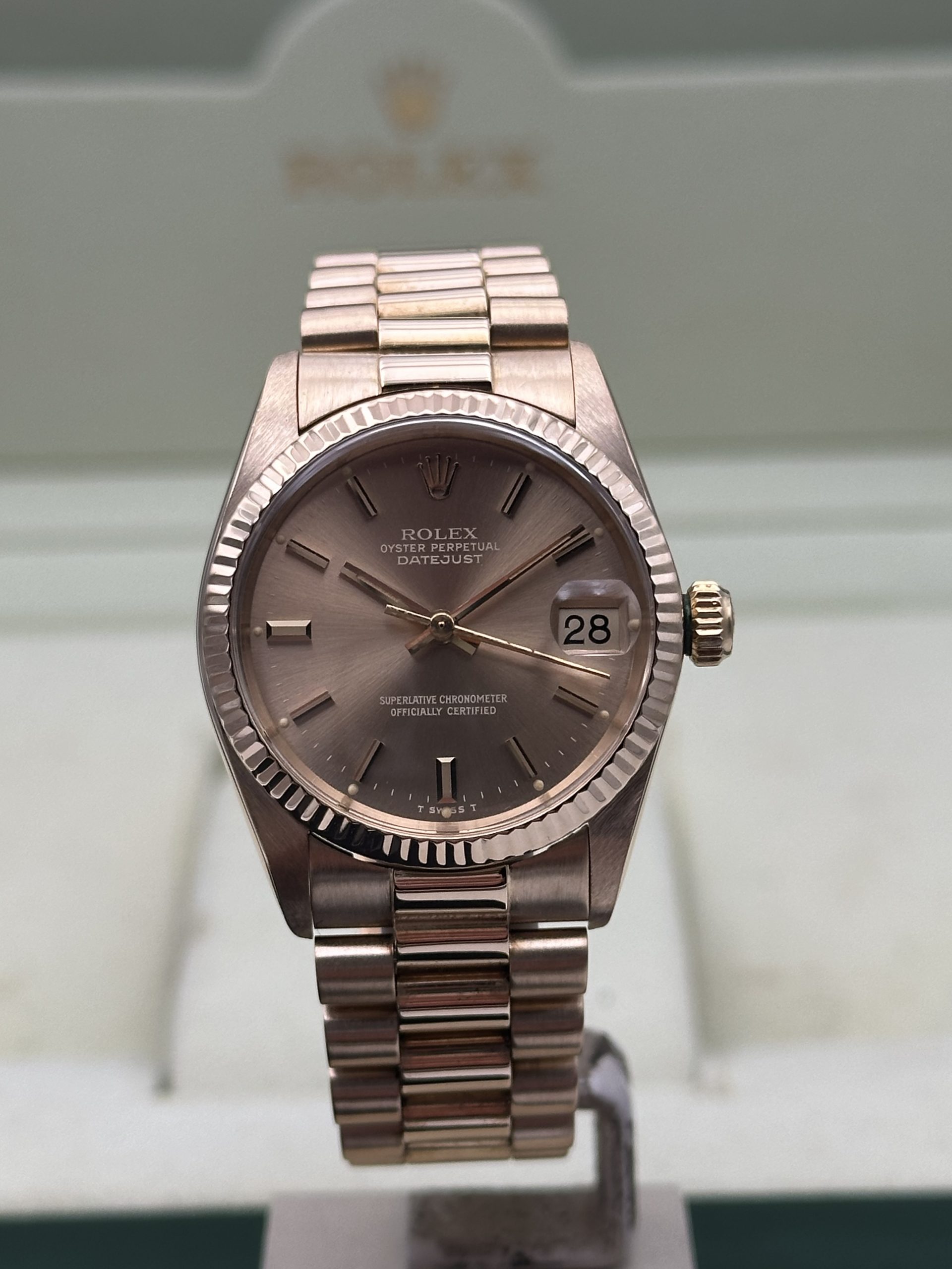 Rolex Datejust 31mm Champagne Dial Perfect Condition 6827 President Yellow Gold 18K - immagine 4