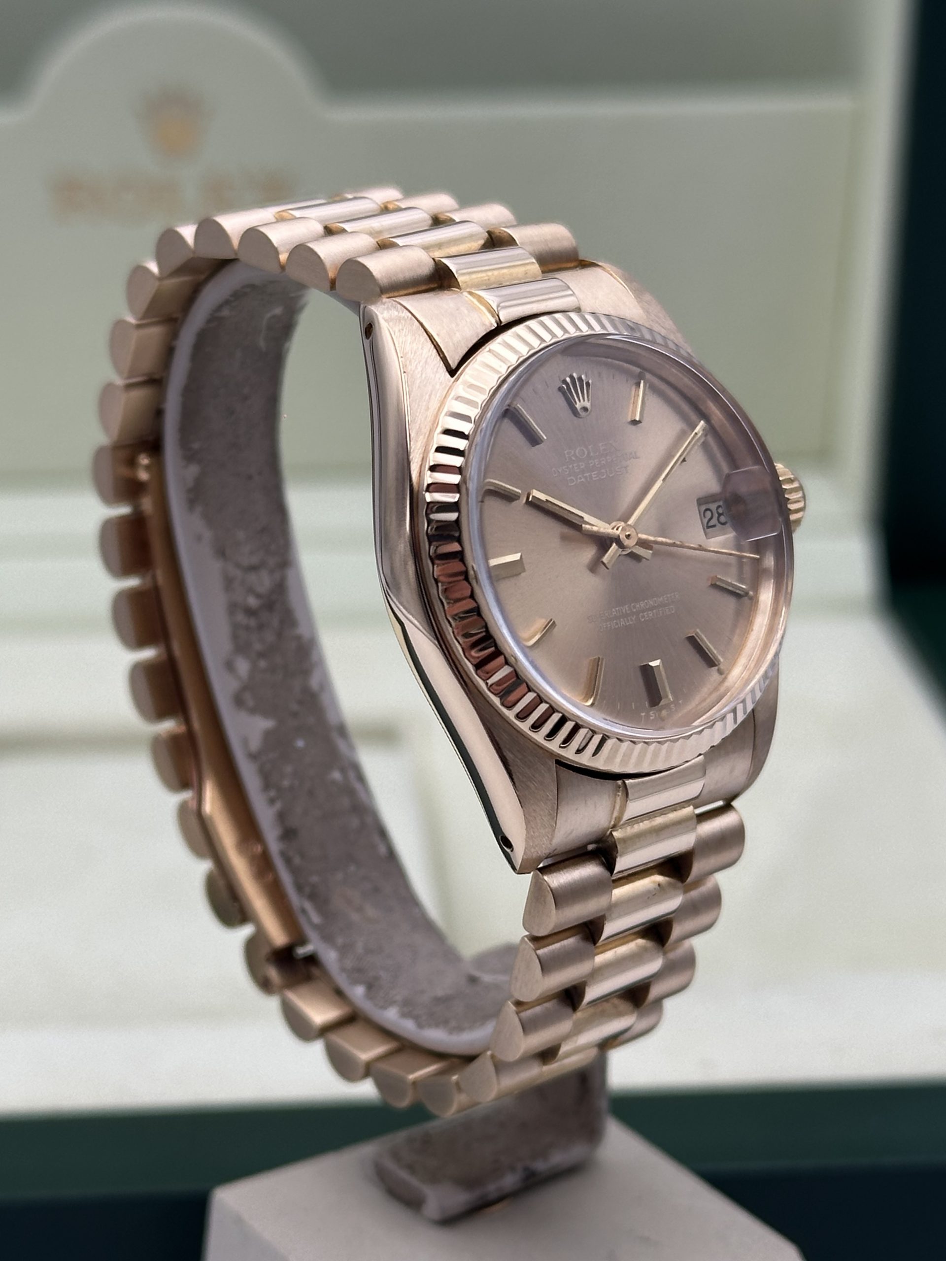Rolex Datejust 31mm Champagne Dial Perfect Condition 6827 President Yellow Gold 18K - immagine 5