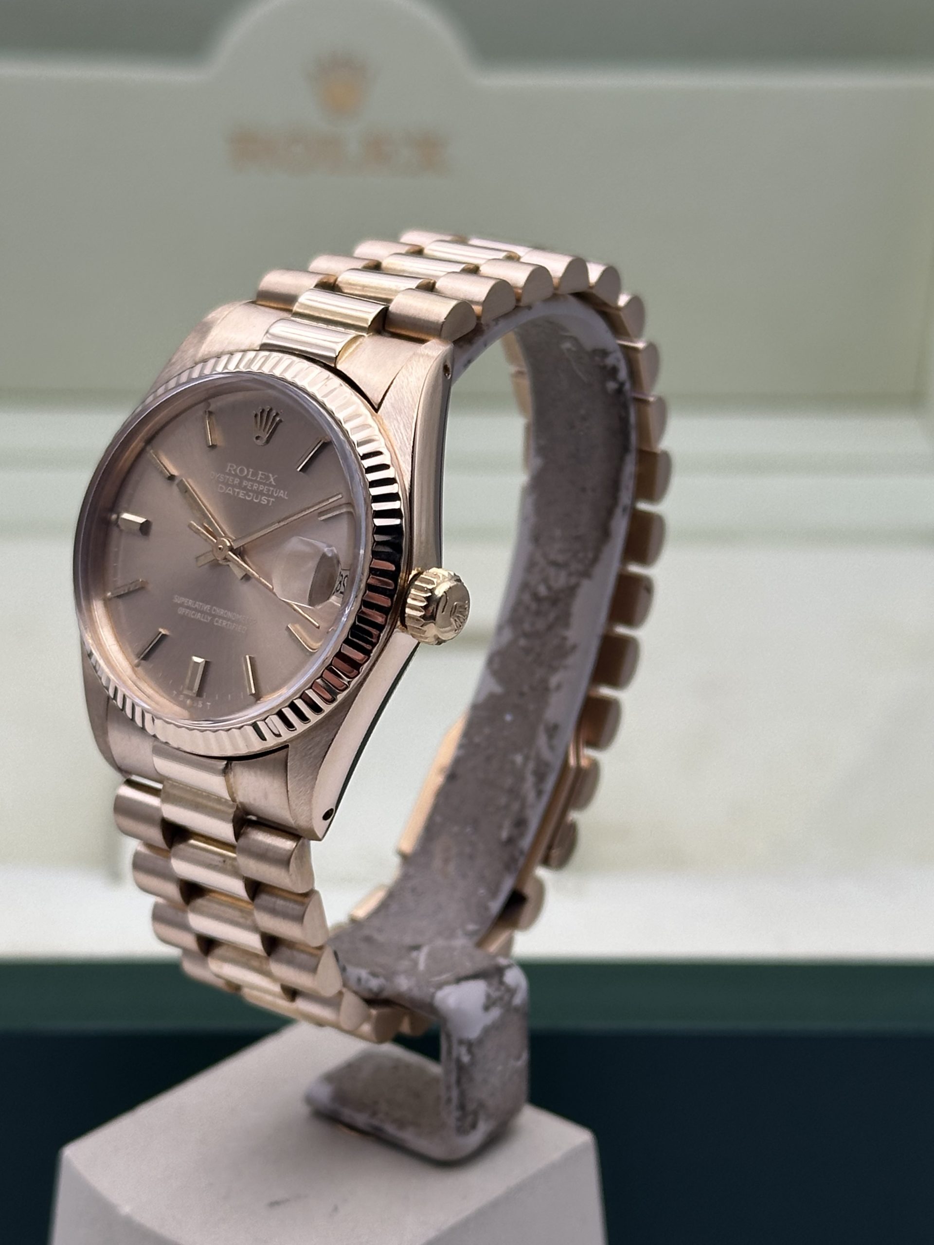 Rolex Datejust 31mm Champagne Dial Perfect Condition 6827 President Yellow Gold 18K - immagine 7