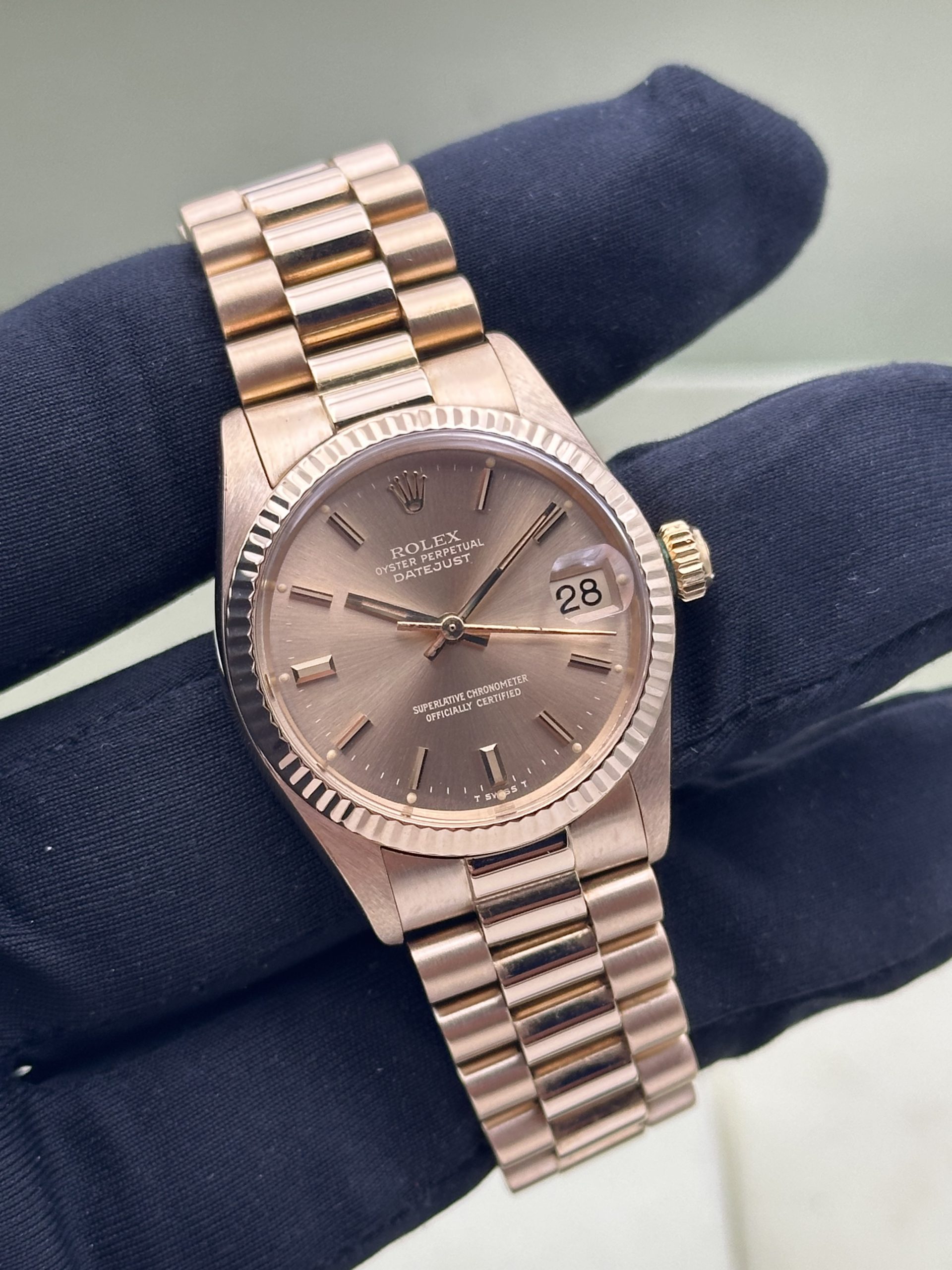 Rolex Datejust 31mm Champagne Dial Perfect Condition 6827 President Yellow Gold 18K - immagine 9